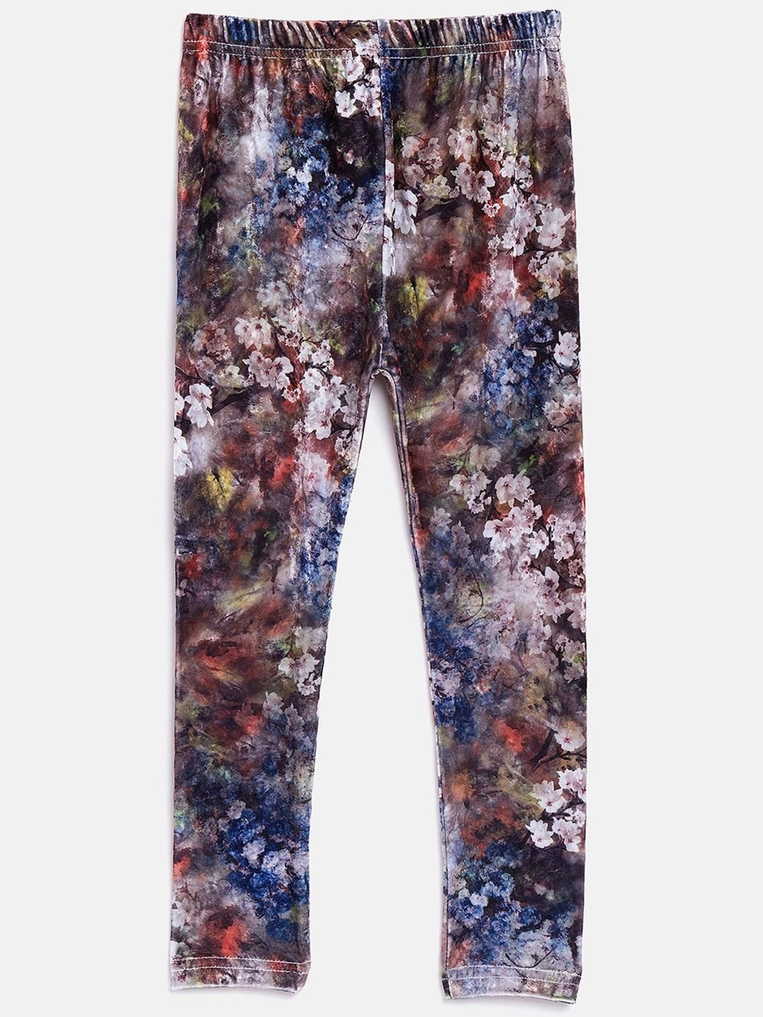 NINS MODA Girls Multicolor Floral Print Leggings