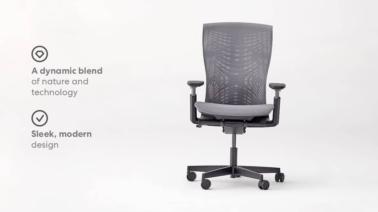 Autonomous Ergonomic Office Chair - ErgoChair Pro+ Black Frame, Grey TPE with Grey Mesh