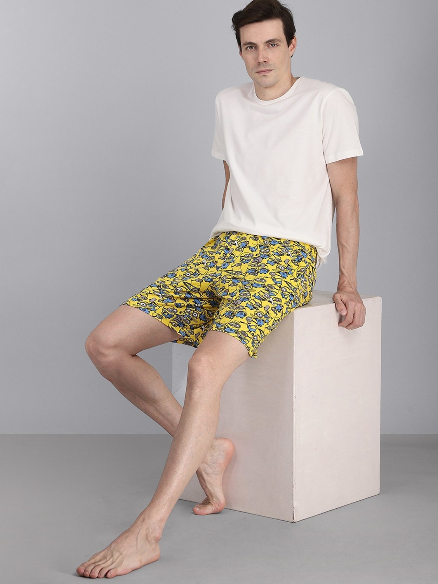 Free Authority Yellow Cotton Regular Fit Minions Printed Boxers