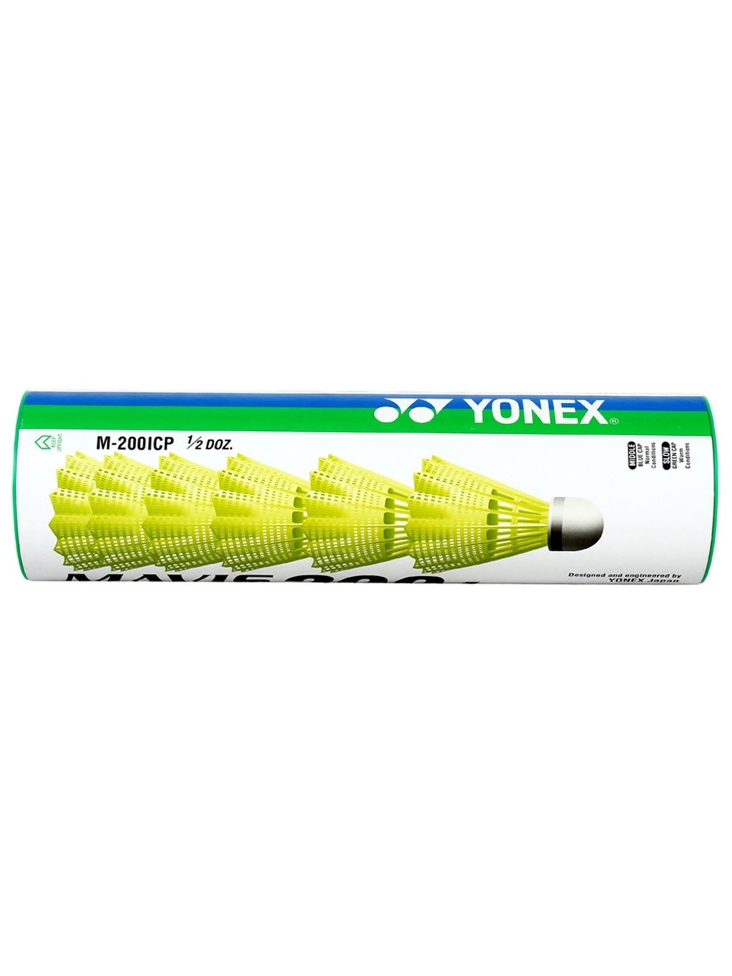 Yonex Nylon Badminton Shuttle MAVIS 200 I Green (Pack of 6)