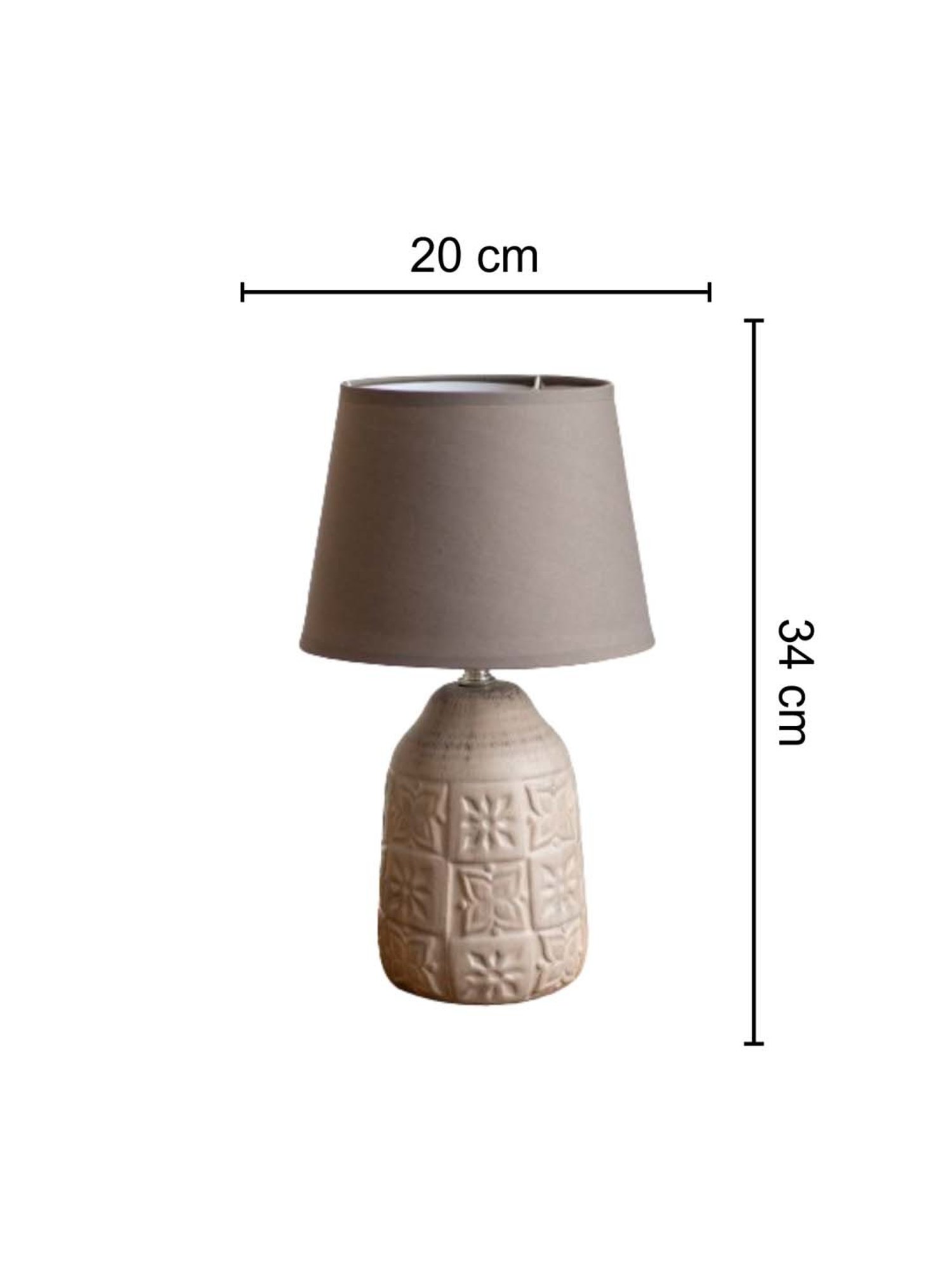 The Decor Kart Grey Ceramic 'Moroccan Medallion' Table Lamp