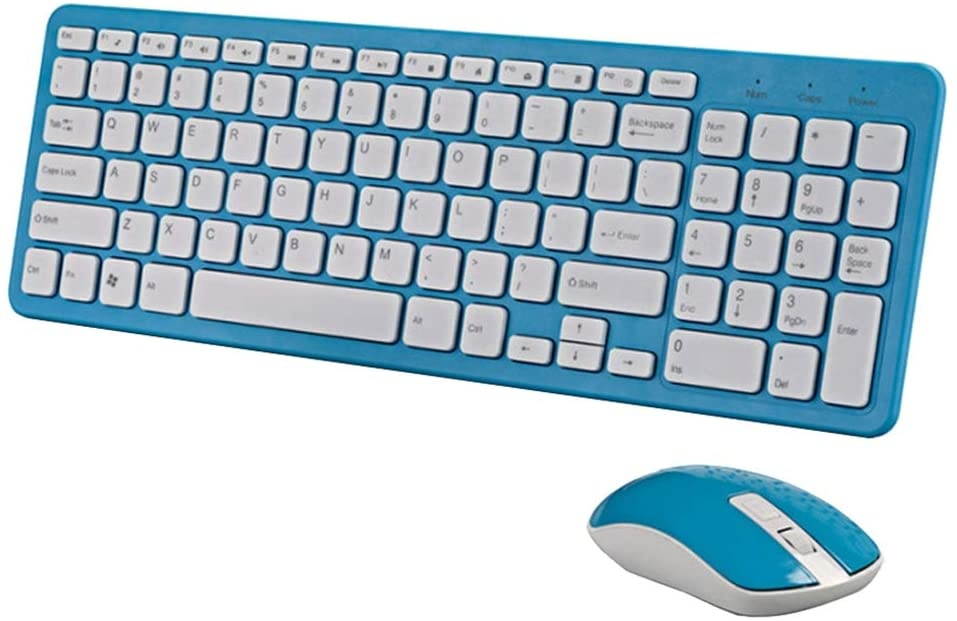 MagiDeal 2.4G Multifunction Photoelectric Wireless Keyboard - Blue, 370x125x25mm