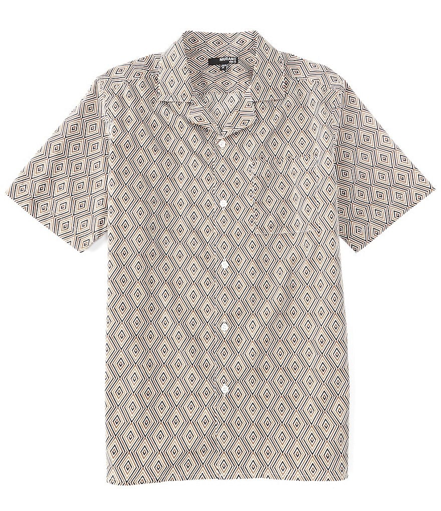 Visconti Geo Floral Print Short-Sleeve Woven Shirt
