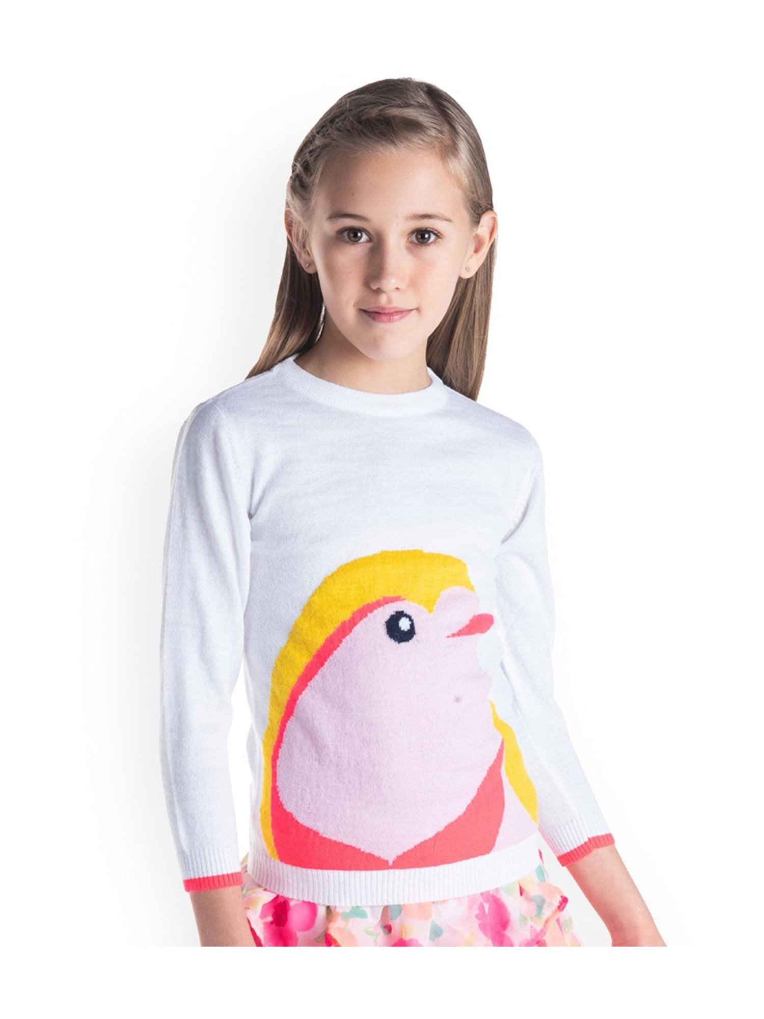 Cherry Crumble By Nitt Hyman Kids White Printed Sweater