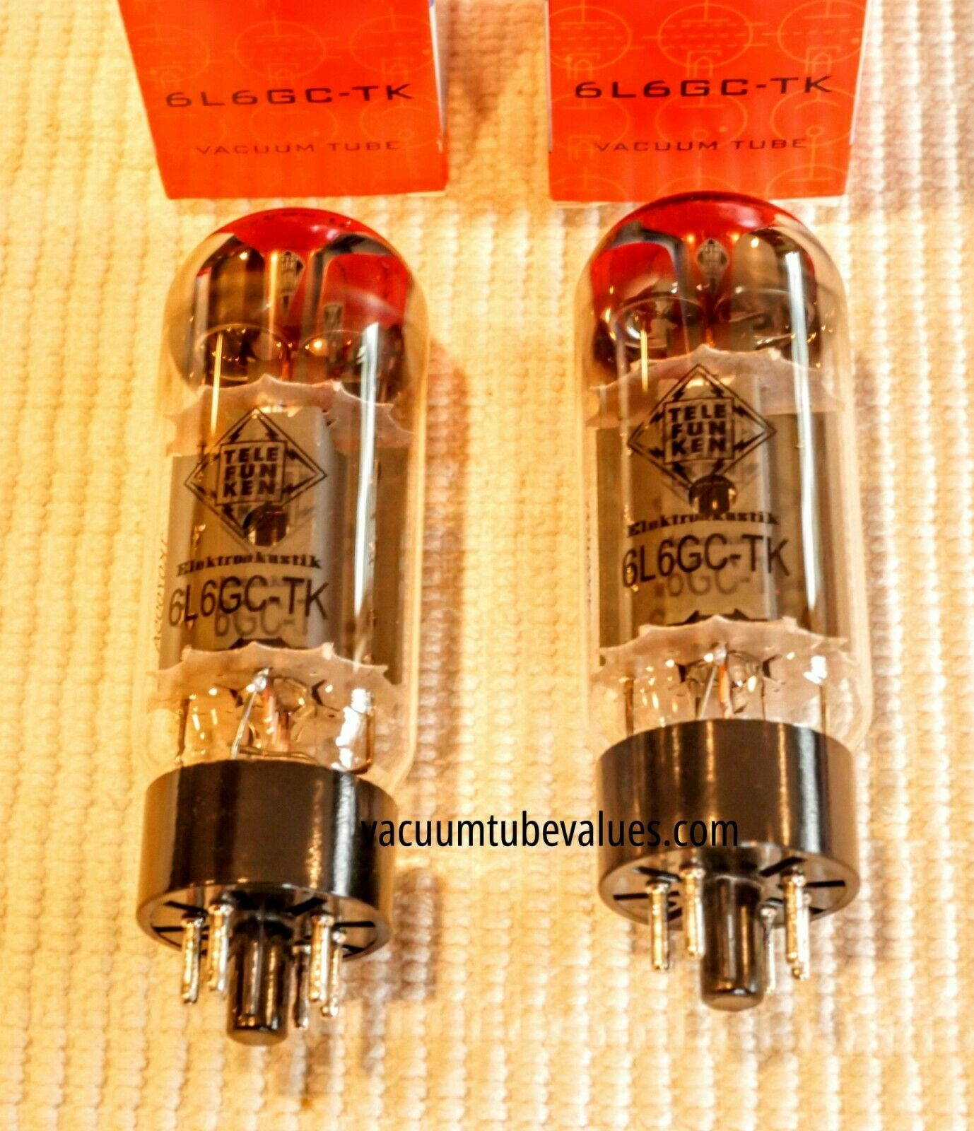 PAIR Telefunken Elektroakustik FACTORY MATCHED  6L6 6L6GC 6L6G-TK Black Diamond