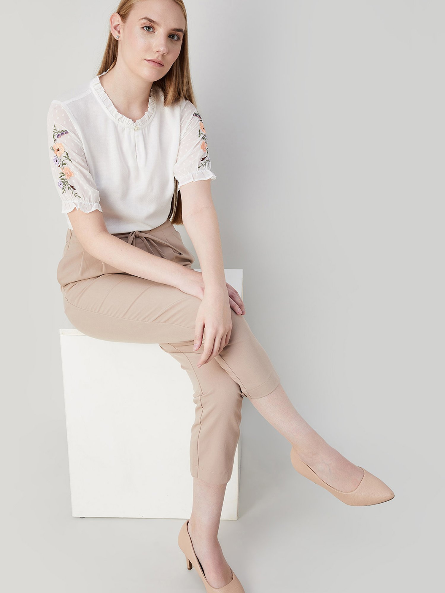 Code by Lifestyle Off White Regular Fit Top