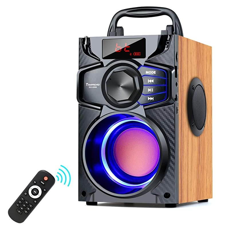 Bluetooth Speaker Subwoofer Heavy Bass Wireless Outdoor Party Speaker MP3 Player Line in Speakers Support Remote Control FM Radio TF Card LCD Display for Home Party Phone Computer PC