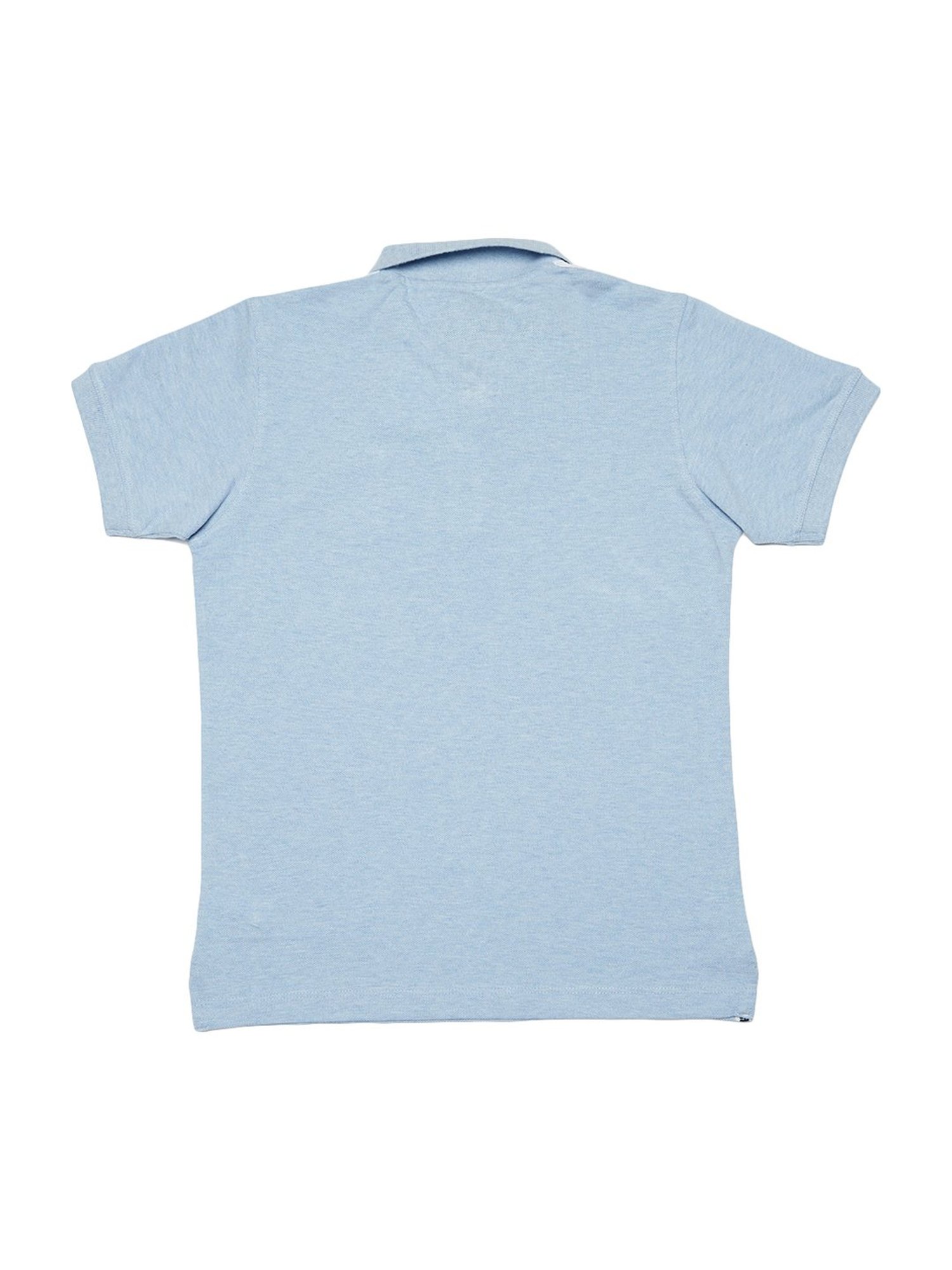 Octave Kids Sky Melange Cotton Polo T-Shirt