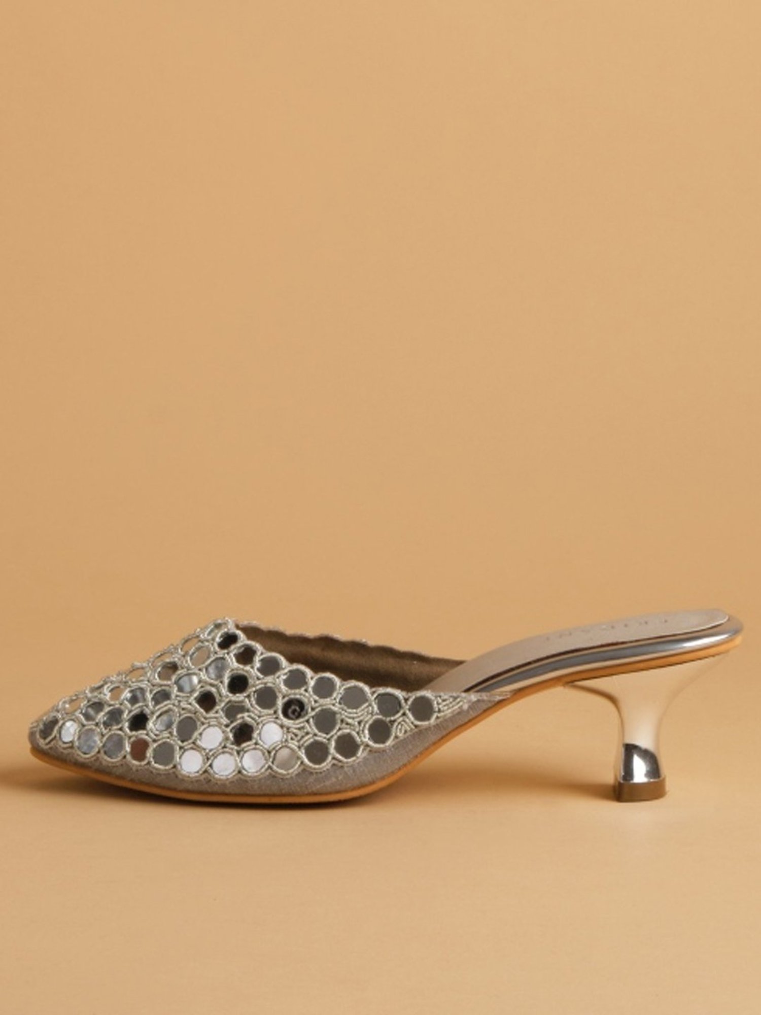 Eridani Women's Anika Silver Mule Shoes