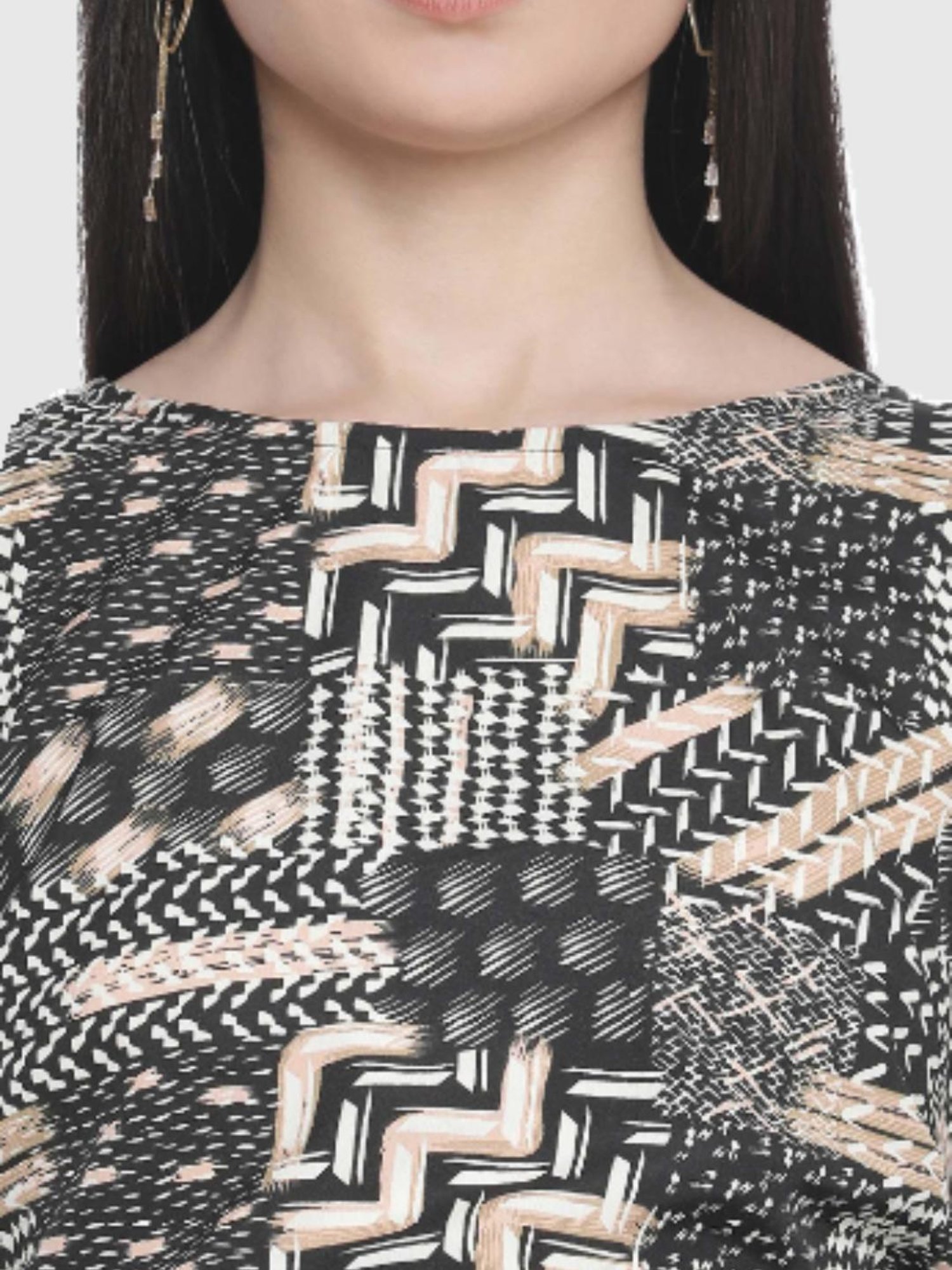 Oxolloxo Black Printed Maternity Dress