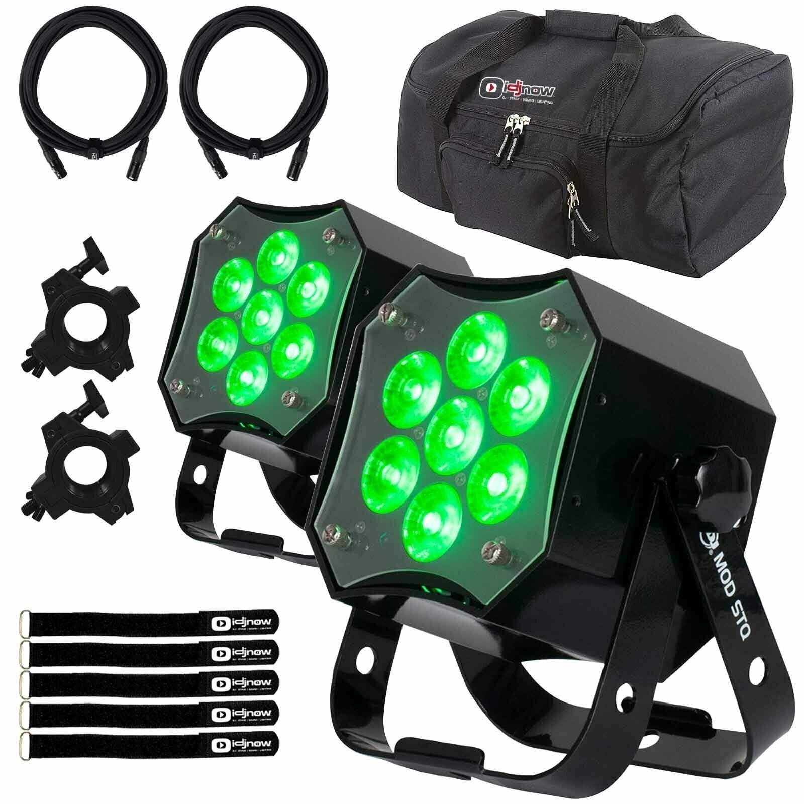 American DJ MOD STQ High Powered RGBW 4-in-1 LED Mini MOD Par Lights Pair w Case
