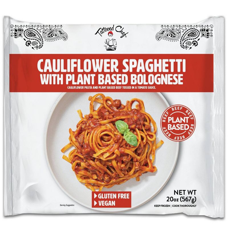 Tattooed Chef Frozen Cauliflower Spaghetti with Plant Based Bolognese - 20oz