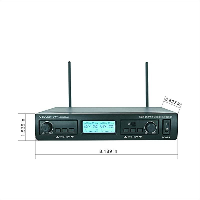 200-Channel Professional UHF Wireless Microphone System with 2 Headset Mics/Bodypacks, for Church, Business Meeting, Outdoor Wedding and Karaoke