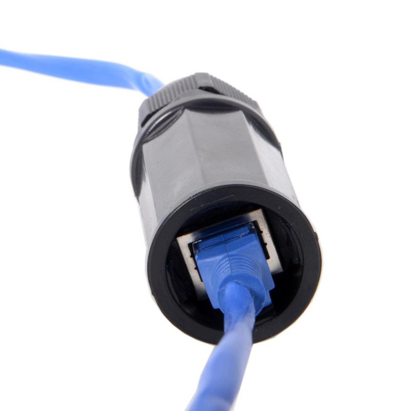 Locking IP68 Waterproof CAT6 RJ45 Female to Female LAN Ethernet Network Extension Adapter Coupler