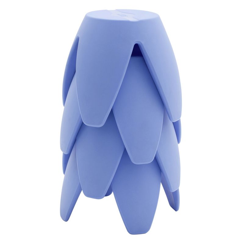 ECR4Kids Indoor/Outdoor Furniture 12" Blossom Plastic Stool for Kids, Light Blue (4-Pack)