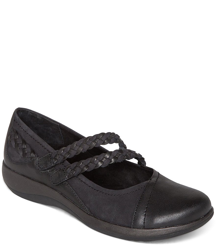 Aetrex Annie Leather Braided Mary Janes