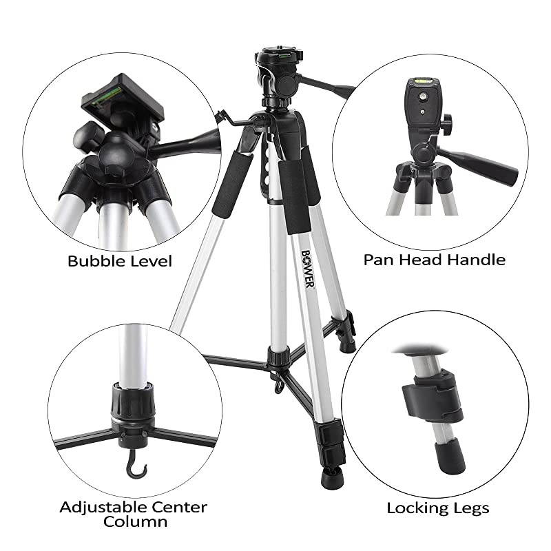 72 Inch Heavy Duty Aluminum Camera Tripod + Wireless Remote Bundle for Nikon Digital Cameras Includes  Microfiber Cleaning Cloth