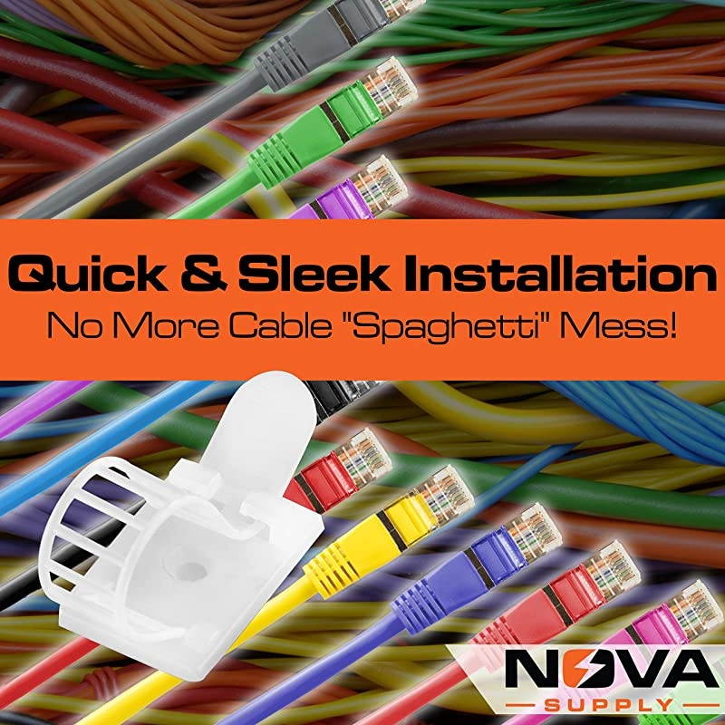 AdhesiveBacked Cable Straps 50 Pack HighStrength White Clamps for Electrical Wire Management and Organization ToolFree Installation for Home Or Office ScrewMount for Permanent Hold