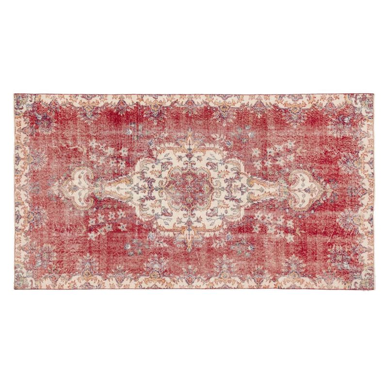 4'9"x9' Vintage One-of-a-Kind Wieke Rug Red - Revival Rugs