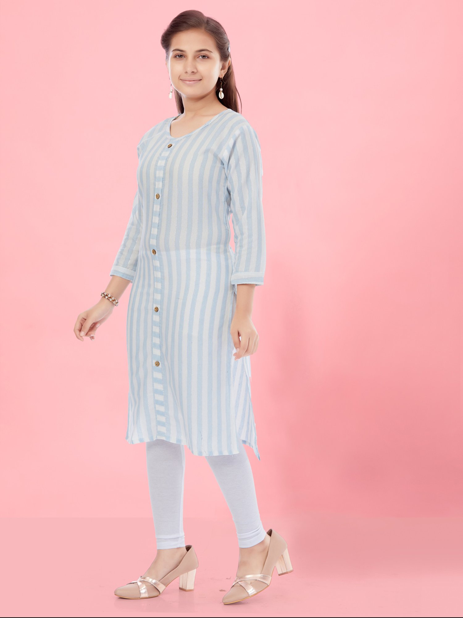 Peppermint Kids Navy Regular Fit Kurta Set