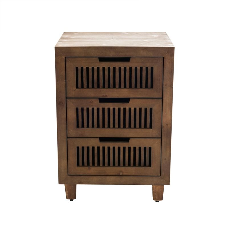 Sawyer 3 Drawer Cabinet Brown - Adore Decor