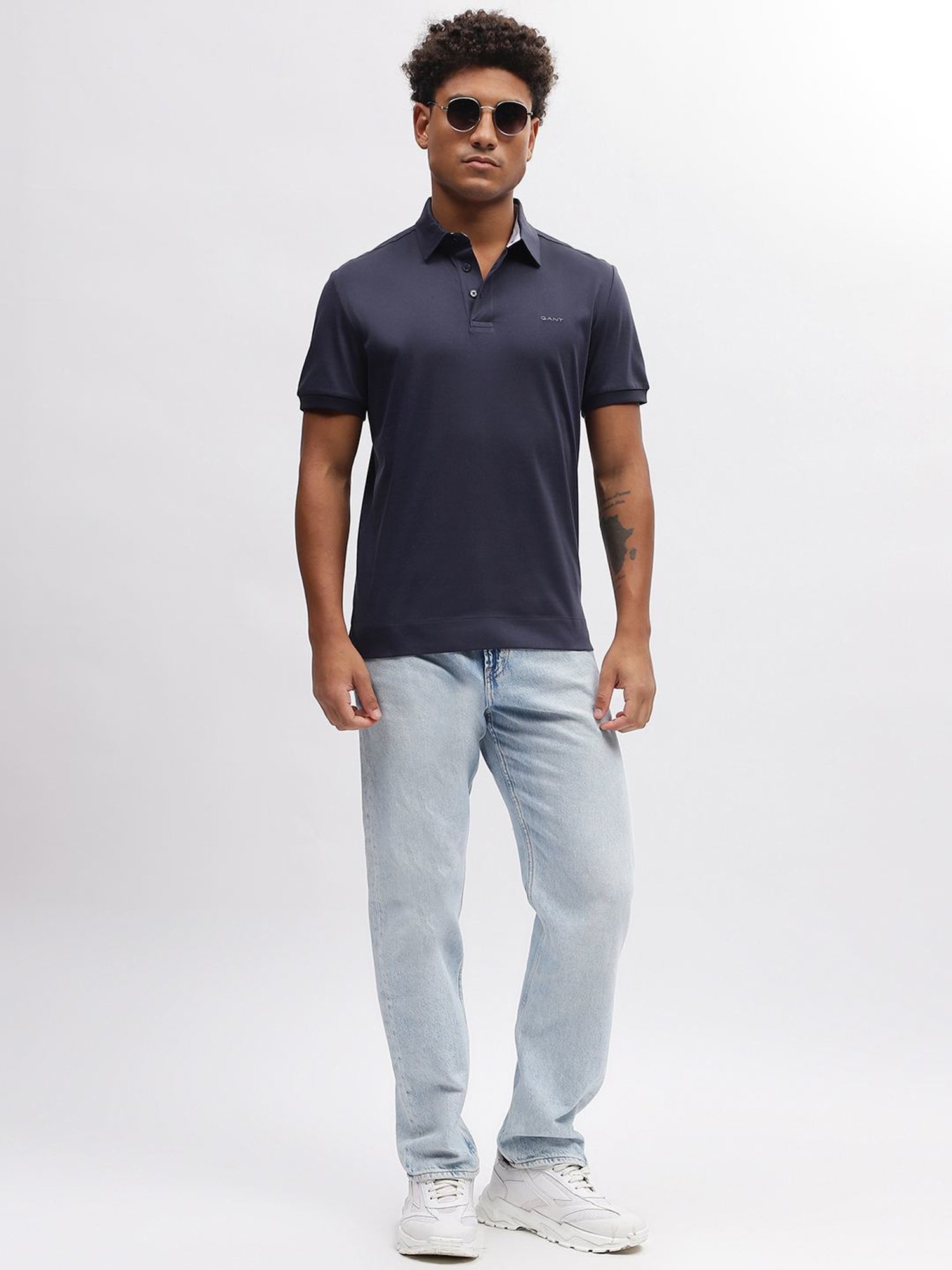 GANT Solid Polo Neck Slim Fit T-Shirt