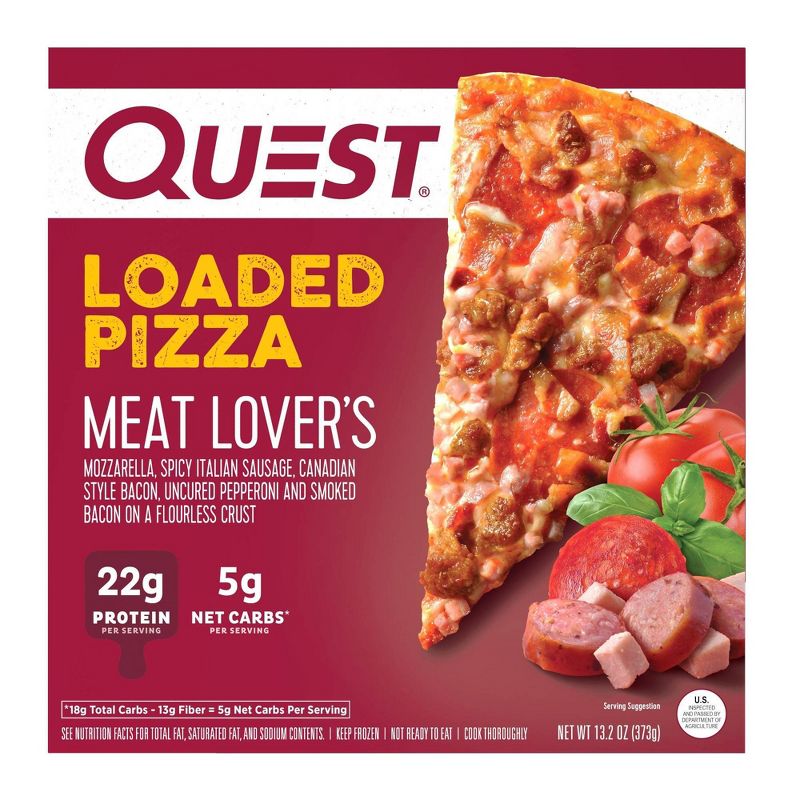 Quest Nutrition Loaded Meat Lovers Frozen Pizza  - 13.3oz
