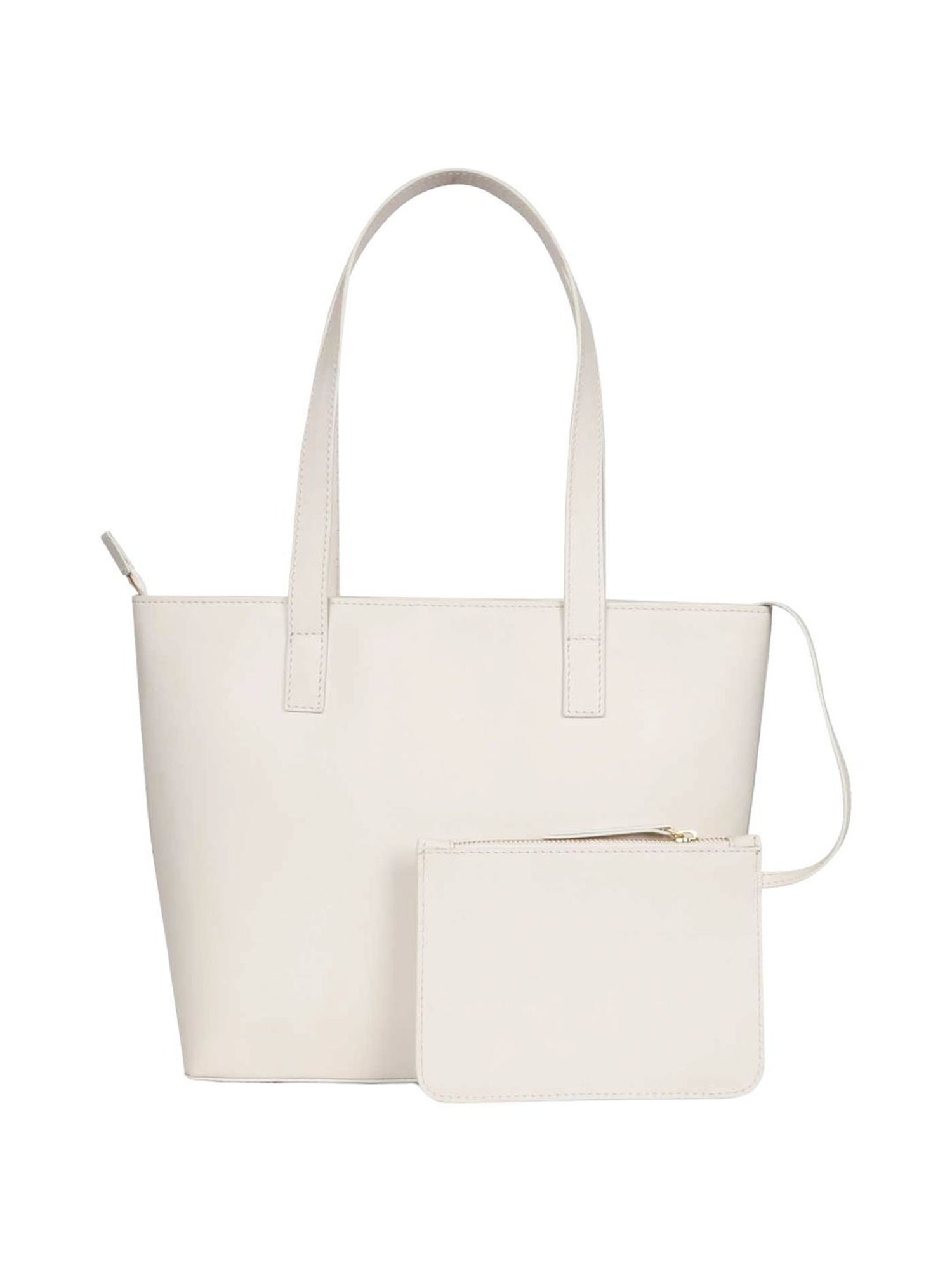 Favore White Solid Medium Totes