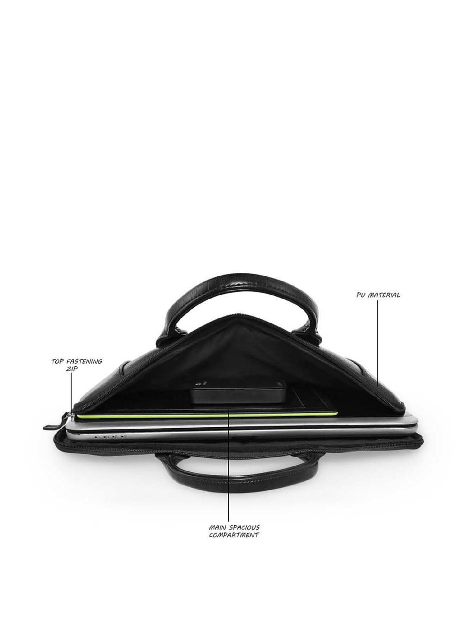 Baggit Brown PVC Solid Laptop Messenger Bag