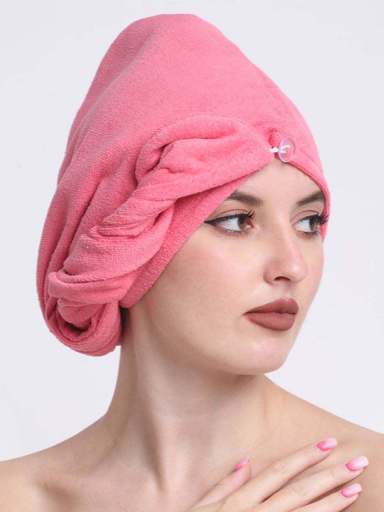 Creeva Luxury Virtual Pink Cotton 380 GSM Hair Wrap