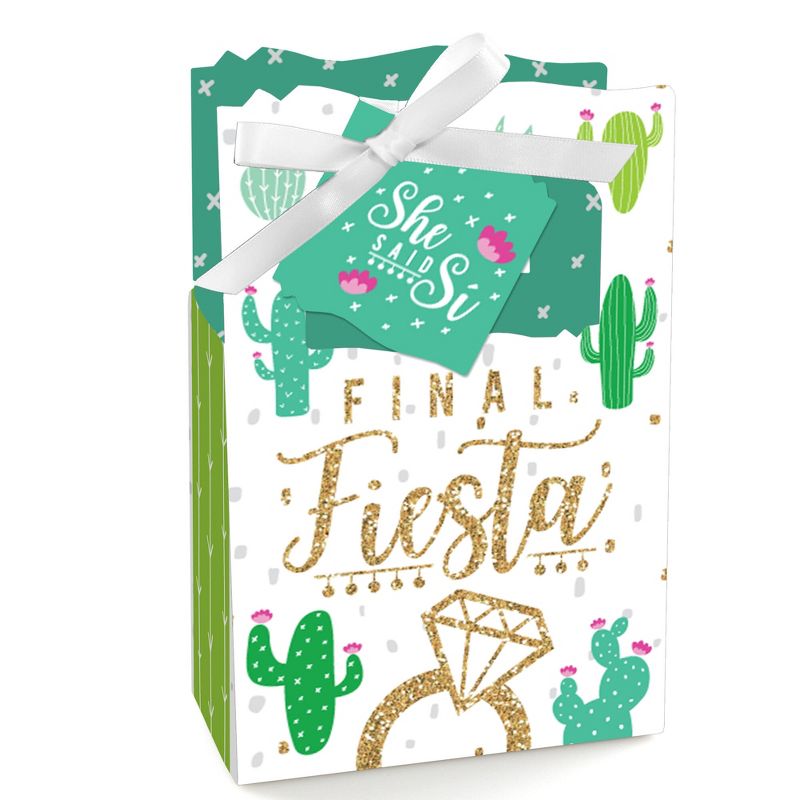 Big Dot of Happiness Final Fiesta - Last Fiesta Bachelorette Party Favor Boxes - Set of 12
