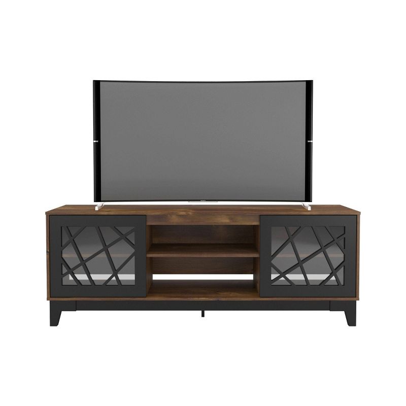72" Graphik 2 Door TV Stand Black/Truffle - Nexera