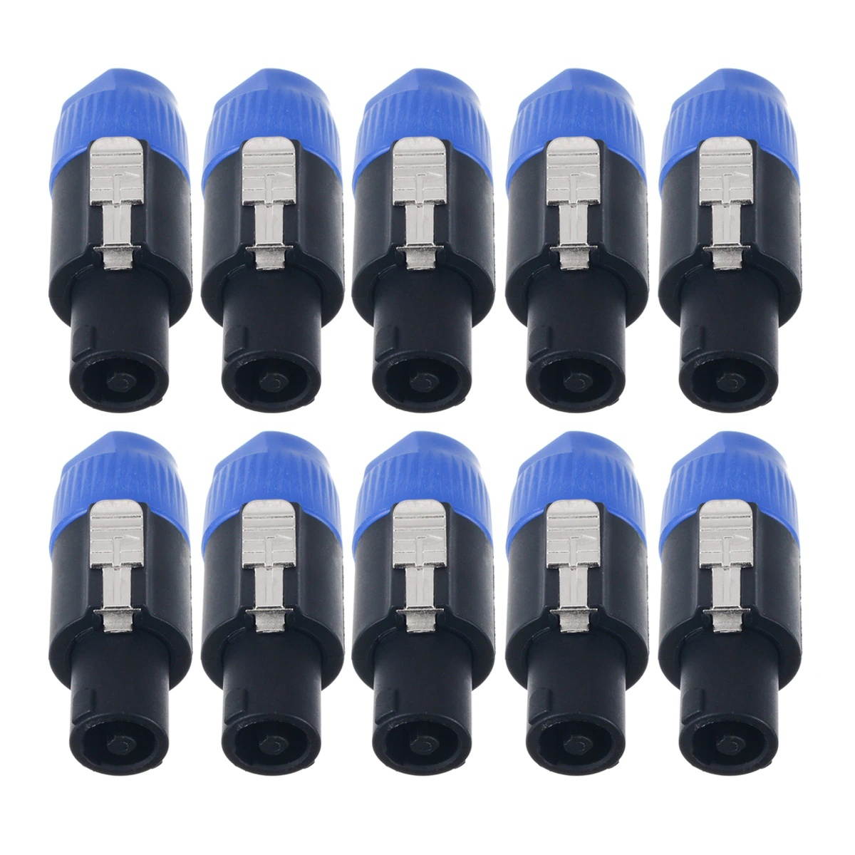 10pcs/set  Speakon 4 Pin Male Plug Compatible Audio Cable Connectors Blue Male Plug For Speakon
