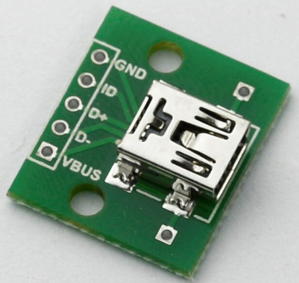 2PCS/LOT Mini USB to DIP Adapter Converter for 2.54mm PCB Board DIY Power Supply