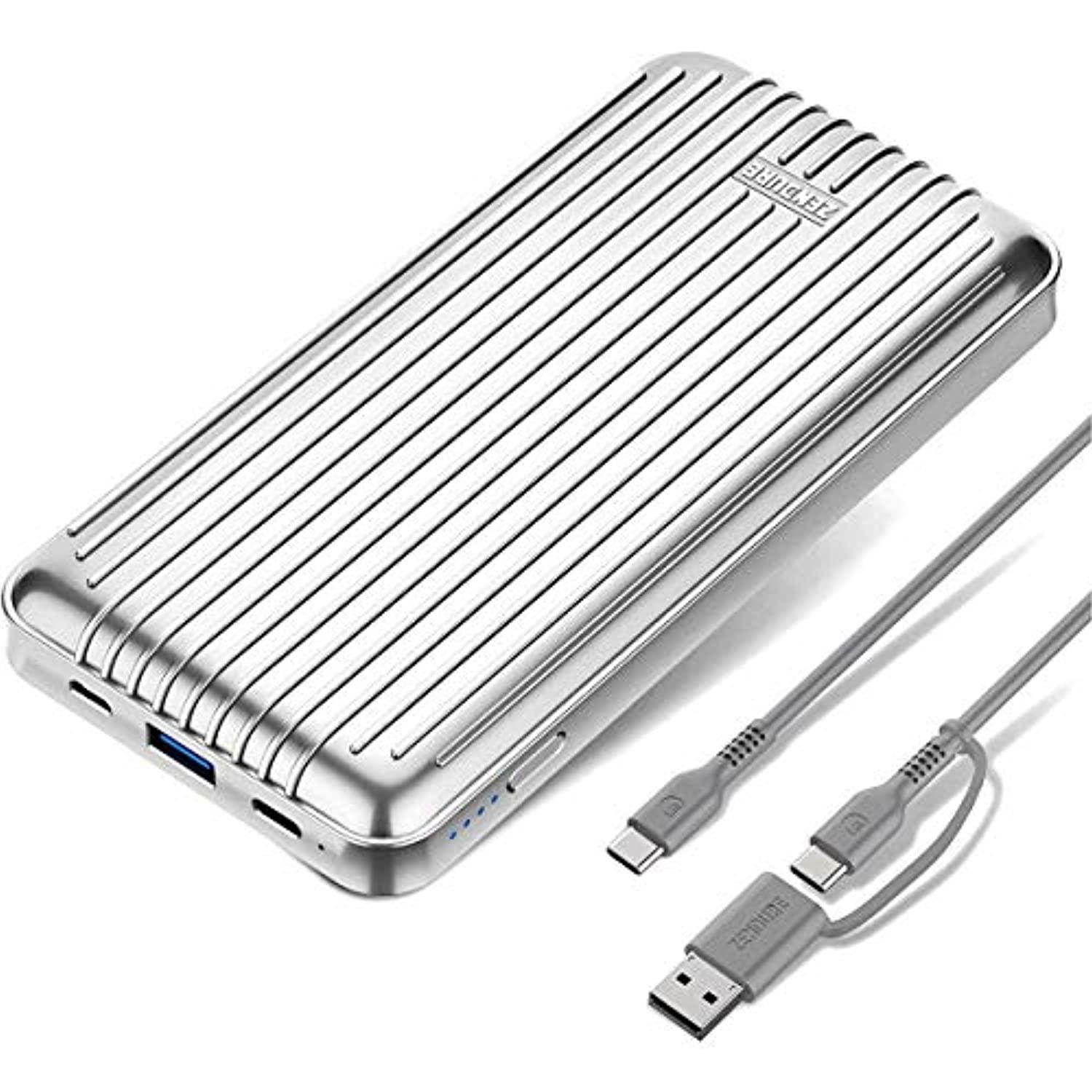 Zendure A6PD 20,100 mAh Portable Charger with USB-c input/output - Silver