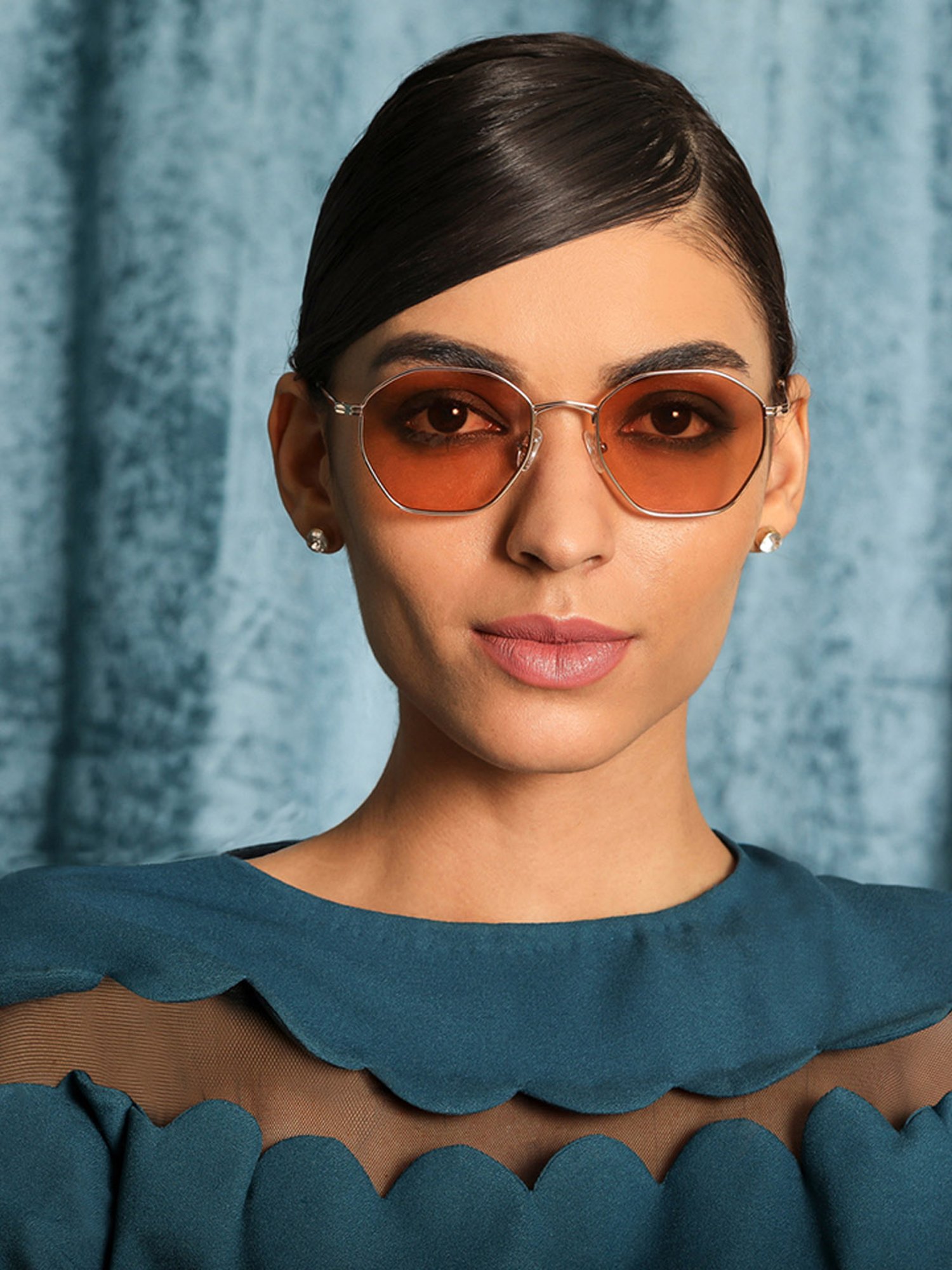 John Jacobs JJ S12472 Brown Beveled Sunglasses