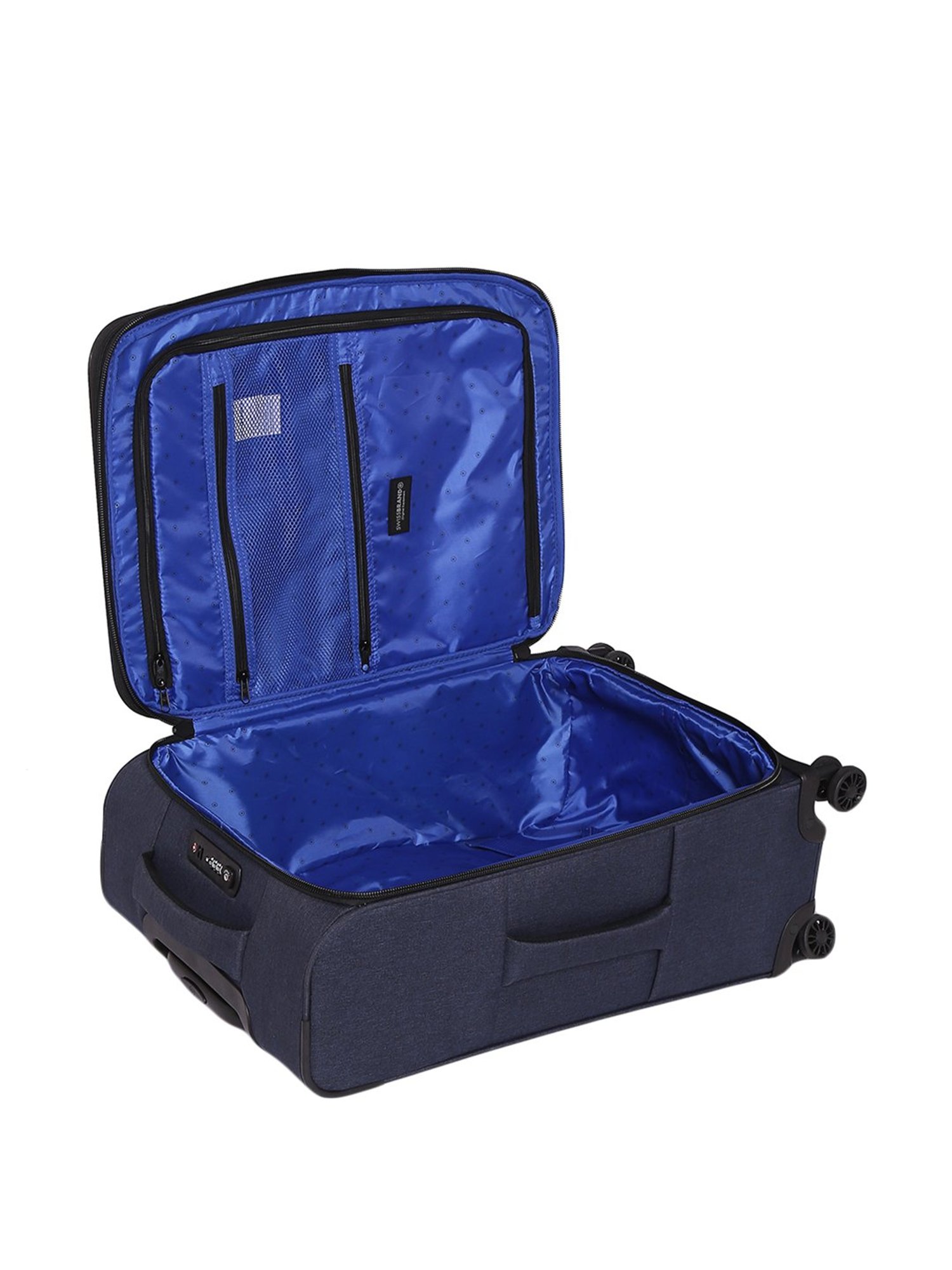 Swiss Brand Utah Navy 8 Wheel Small Soft Cabin Trolley - 53 cm