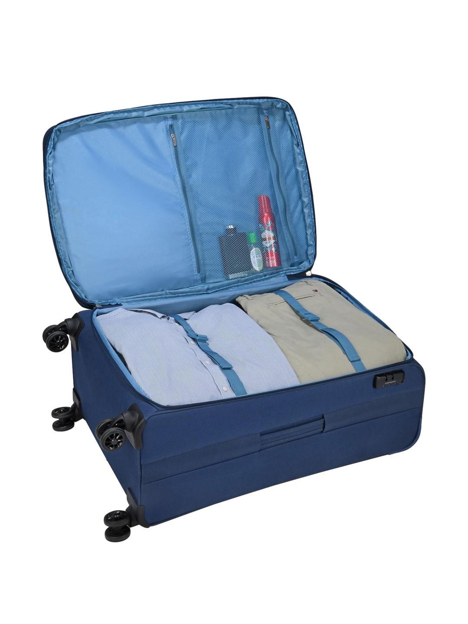 Aristocrat Dark Blue Solid Soft Large Trolley Bag - 32 cm