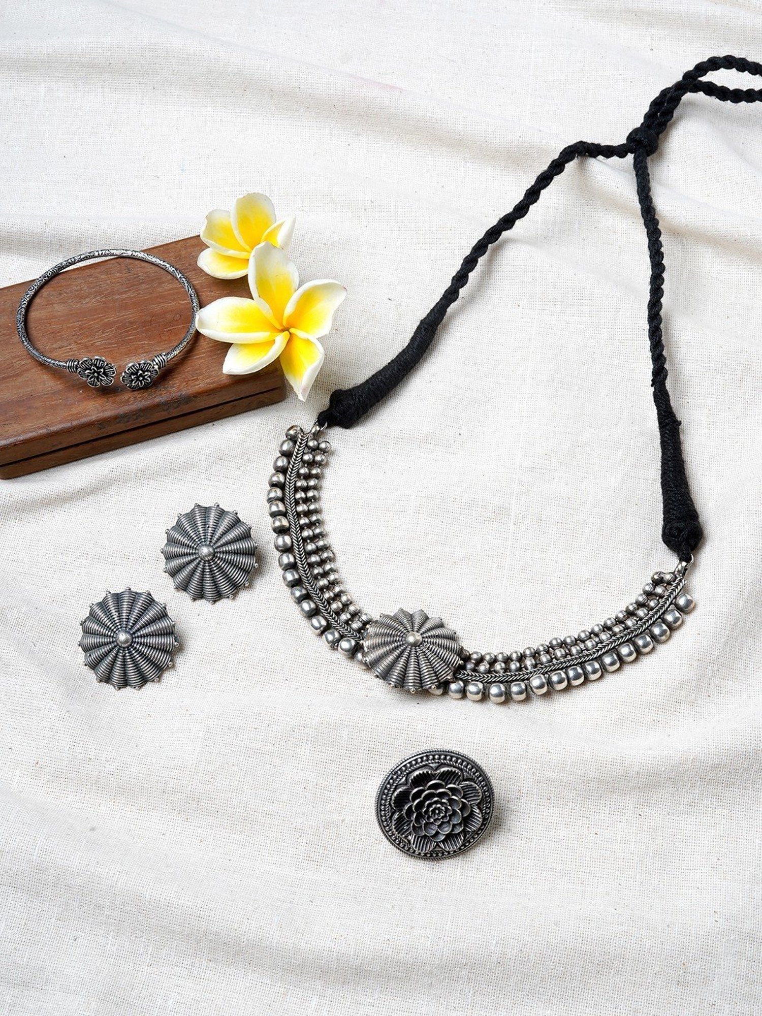Teejh Ravika Silver Oxidised Jewellery Set