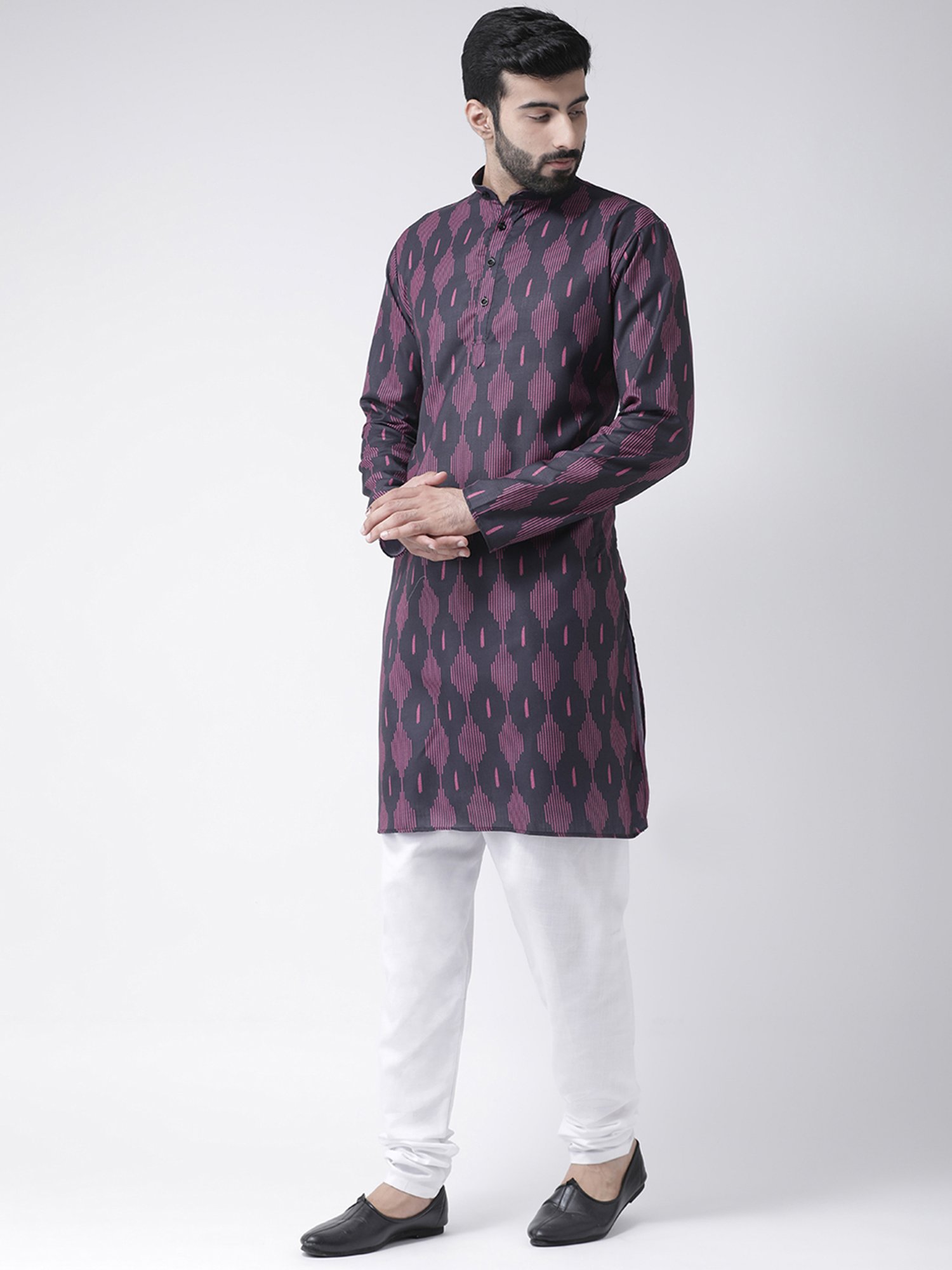 Hang up Purple Cotton Regular fit Printed Kurta Set