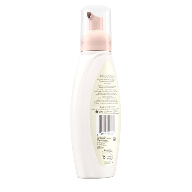 Unscented Aveeno Ultra-Calming Foaming Cleanser For Sensitive Skin - 6 fl oz