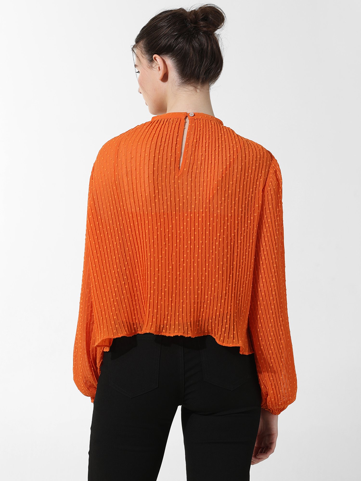 Only Orange Self Design Top