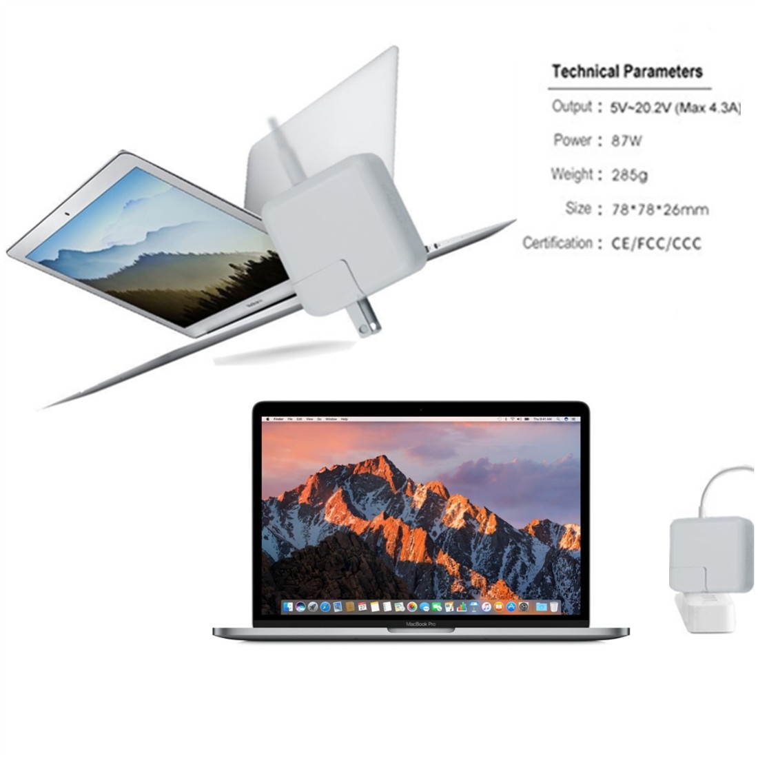 Apple 87W USB-C Charger Power Adapter with USB-C to USB-C Charging Cable