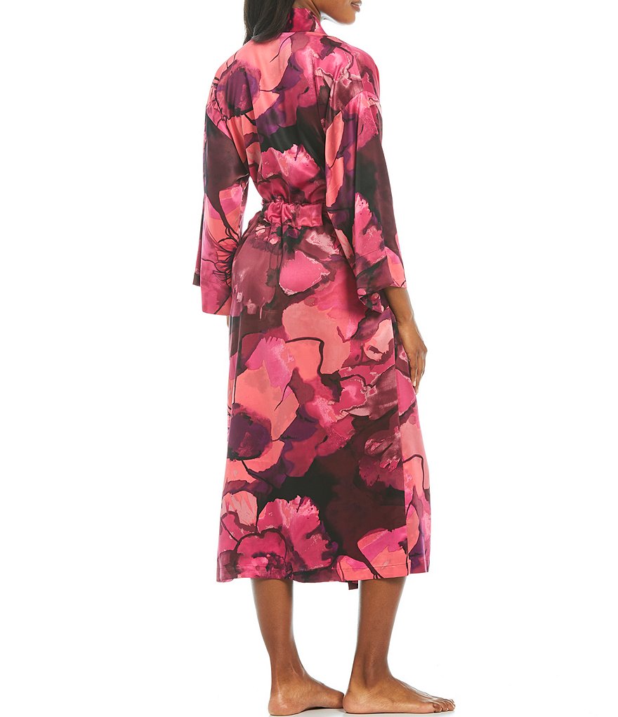 Lauren Ralph Lauren Paisley Print Satin Short Wrap Robe