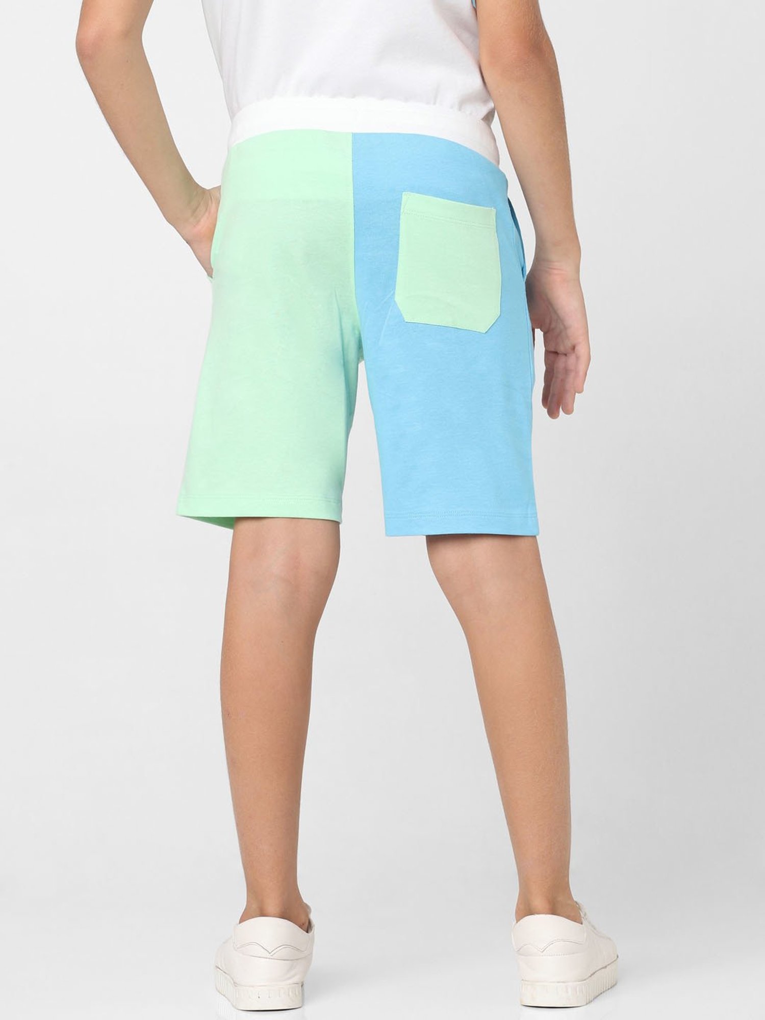 Jack & Jones Junior Blue & Green Color Block Shorts