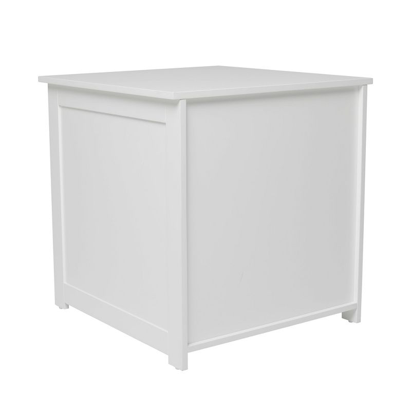 zoovilla Kitty Litter Loo Indoor Hidden Litter Box Furniture Enclosure with Framed Panels and Arched Doorways, White
