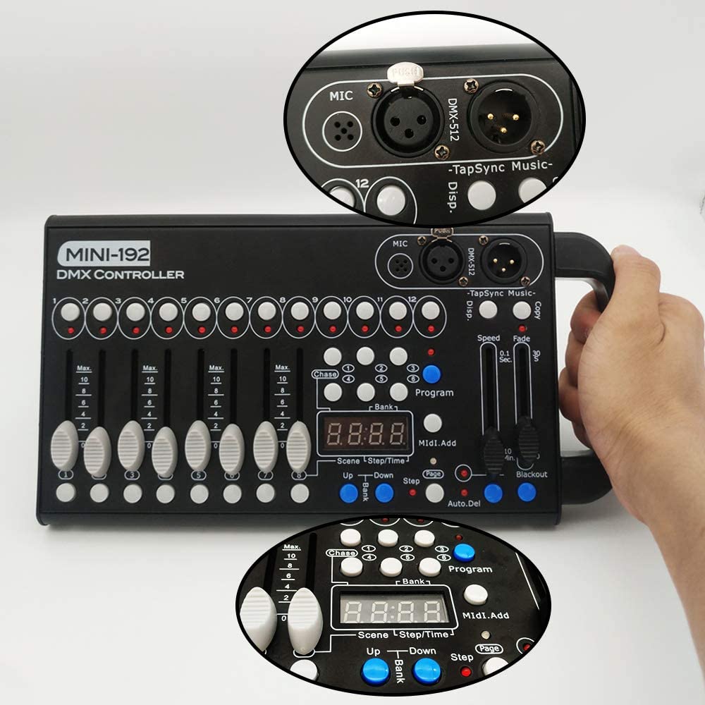 2020 Mini DMX Controller 192 Channels DMX Console Stage Lighting Controller DMX-512 Moving Head DJ Show Led Par Controller