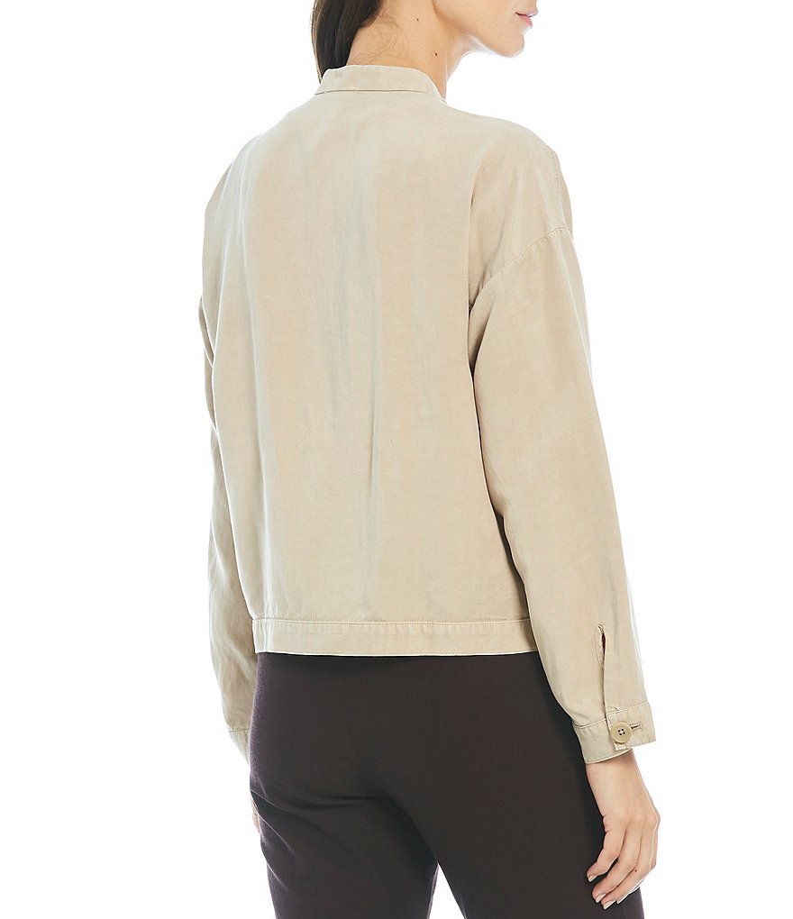 Ali Miles Printed Button Front Floral Wire Neck 3/4 Bell Sleeve Jacket