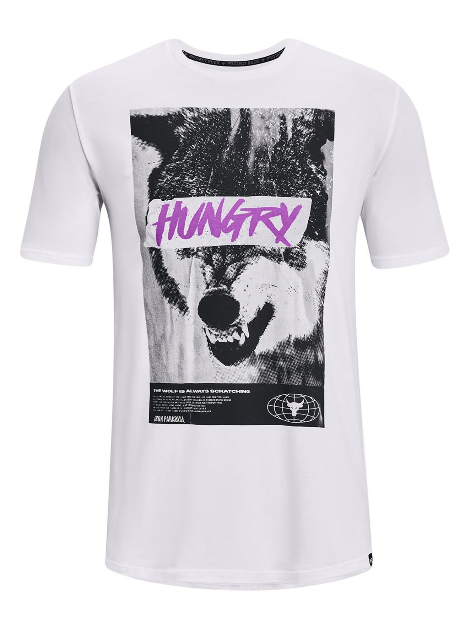 Under Armour White Cotton Regular Fit Printed Sports T-Shirt