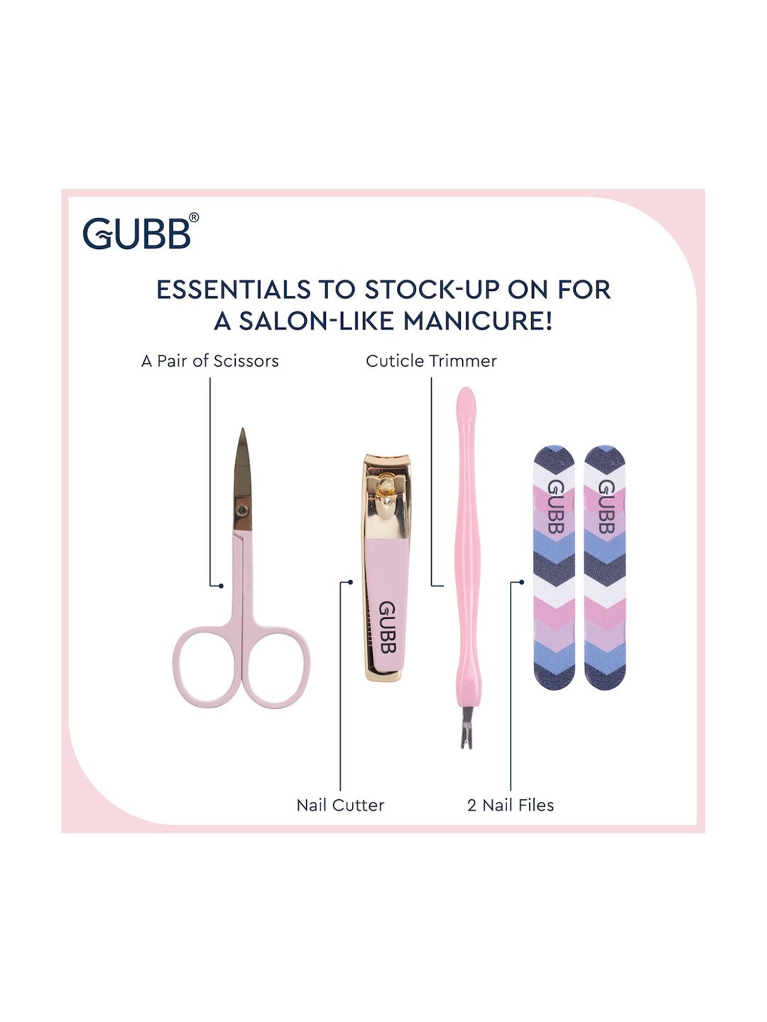 Gubb Multi Color Manicure Kit With Organizer Bag